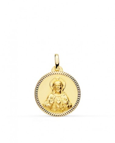 Medalla oro 18k Sagrado Corazón de Jesús 18mm
