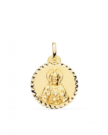 Medalla oro 18k Sagrado Corazón de Jesús 20mm