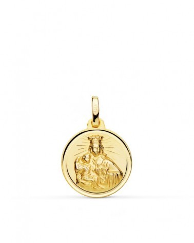 Medalla oro 18k Virgen del Carmen 16mm