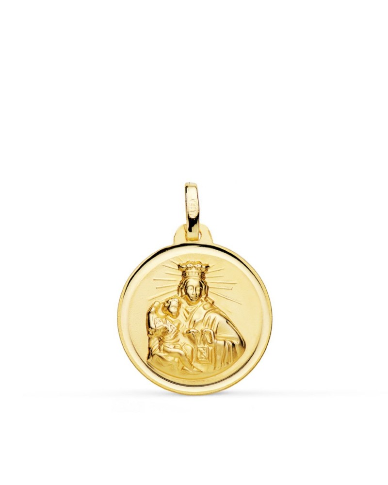 Medalla oro 18k Virgen del Carmen 18mm