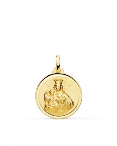 Medalla oro 18k Virgen del Carmen 18mm