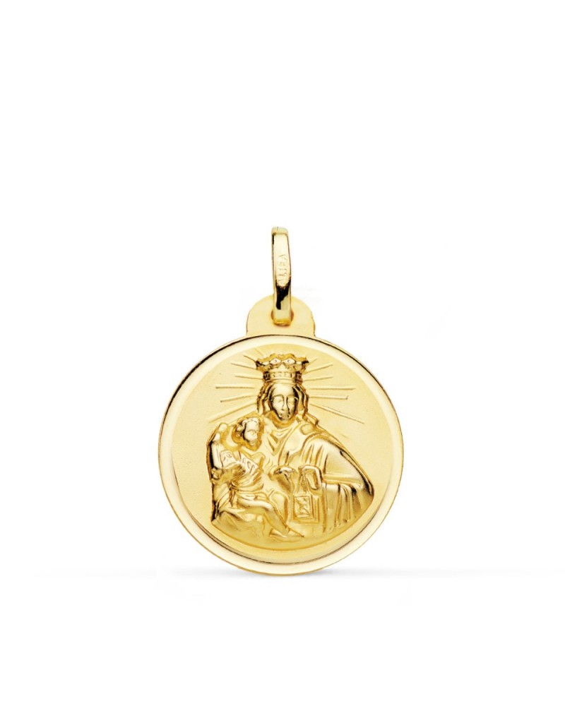 Medalla oro 18k Virgen del Carmen 24mm