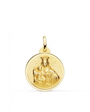Medalla oro 18k Virgen del Carmen 24mm