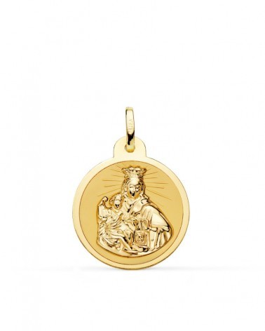 Escapulario Virgen del Carmen oro 18k amarillo 20mm
