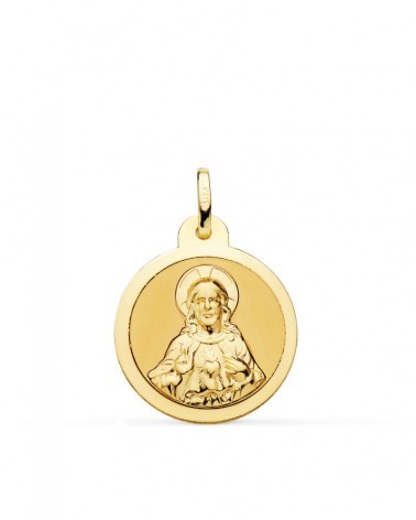 Escapulario Virgen del Carmen oro 18k amarillo 20mm