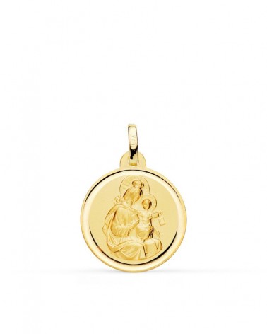 Medalla oro 18k Virgen del Carmen 18mm