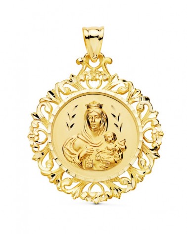 Medalla escapulario oro 18k Corazón de Jesús 45x40mm