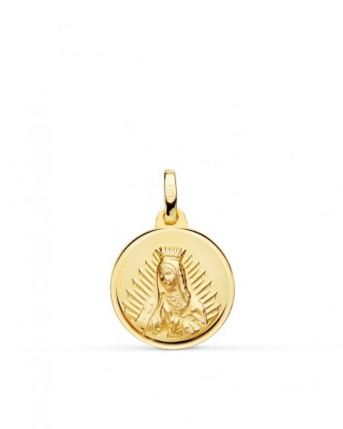 Medalla oro 18k Virgen de Guadalupe 16mm
