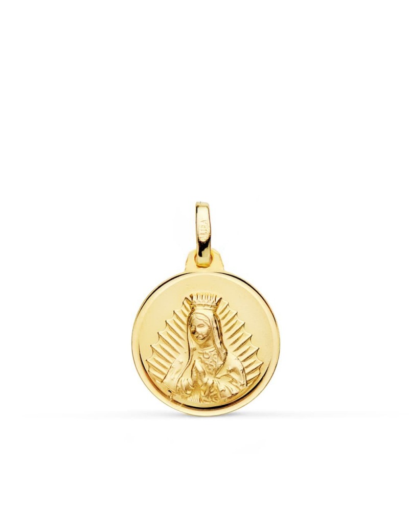 Medalla oro 18k Virgen de Guadalupe 16mm