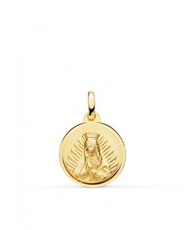 Medalla oro 18k Virgen de Guadalupe 16mm