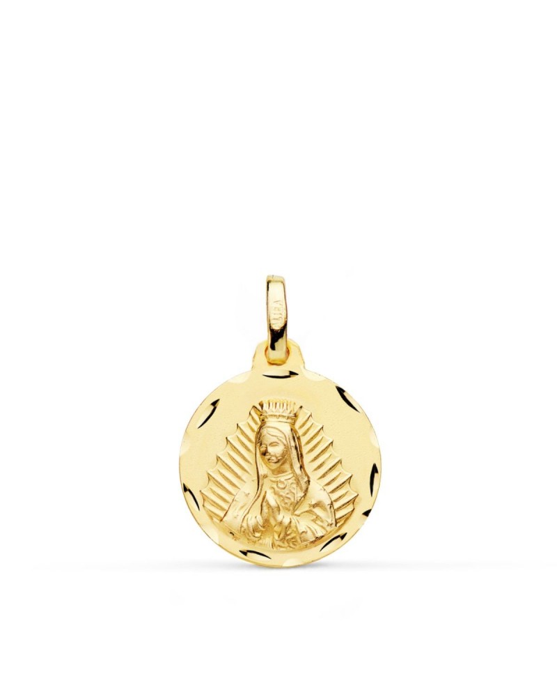 Medalla Virgen de Guadalupe oro 18k tallada 16mm