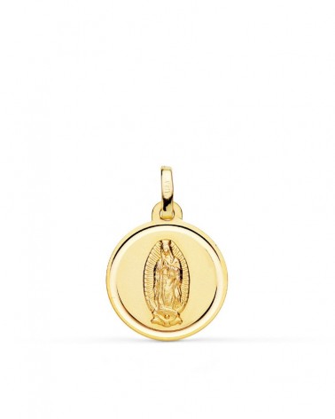 Medalla oro 18k Virgen de Guadalupe 16mm