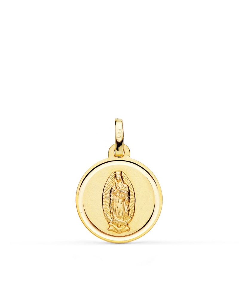 Medalla oro 18k Virgen de Guadalupe 16mm