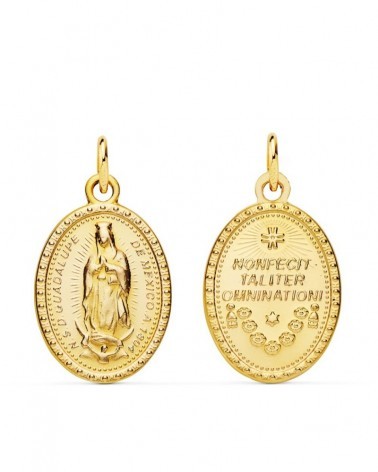 Escapulario Virgen de Guadalupe oro 18k amarillo 23x15mm