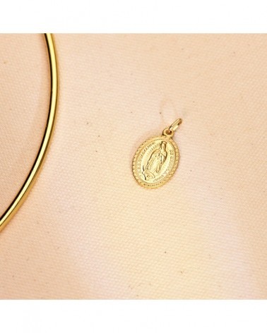 Escapulario Virgen de Guadalupe oro 18k amarillo 23x15mm