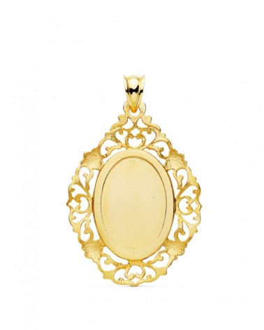 Medalla Virgen de Guadalupe oro 18k americana 36x26 mm