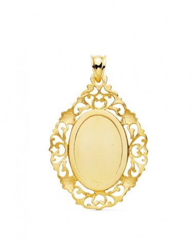 Medalla Virgen de Guadalupe oro 18k americana 36x26 mm