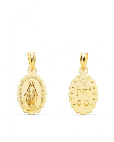 Escapulario Virgen Milagrosa oro 18k 15x10mm