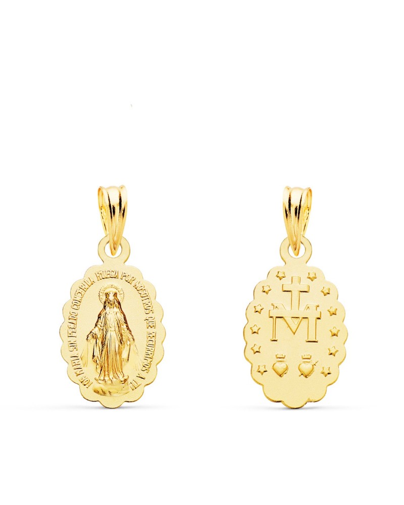 Escapulario Virgen Milagrosa oro 18k 15x10mm