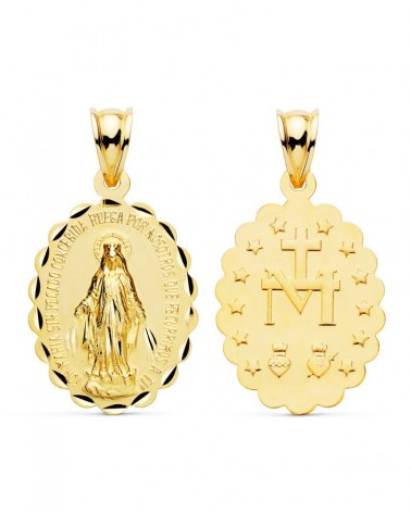 Escapulario Virgen Milagrosa oro 18k 25x18mm