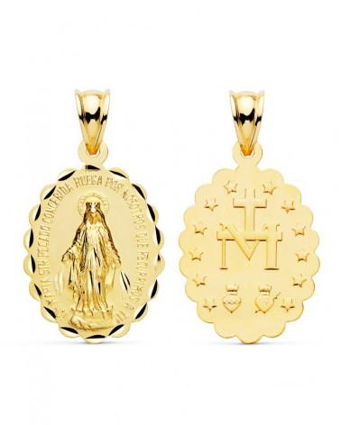 Escapulario Virgen Milagrosa oro 18k 25x18mm
