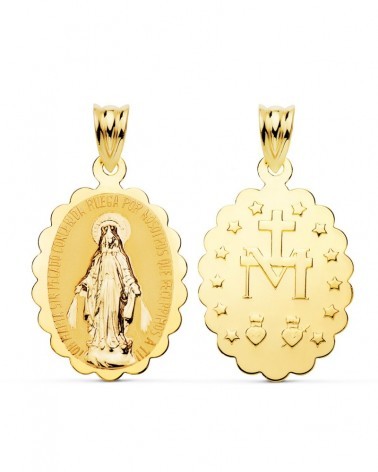 Escapulario oro 18k Virgen Milagrosa 18x11mm