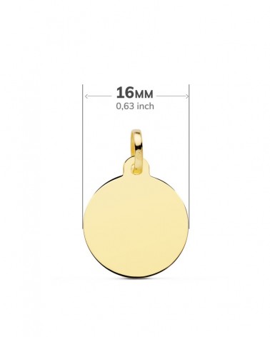 Disco oro 18k amarillo liso 16mm grabable