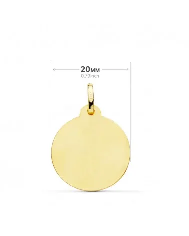 Chapa oro 18k circular lisa 20mm