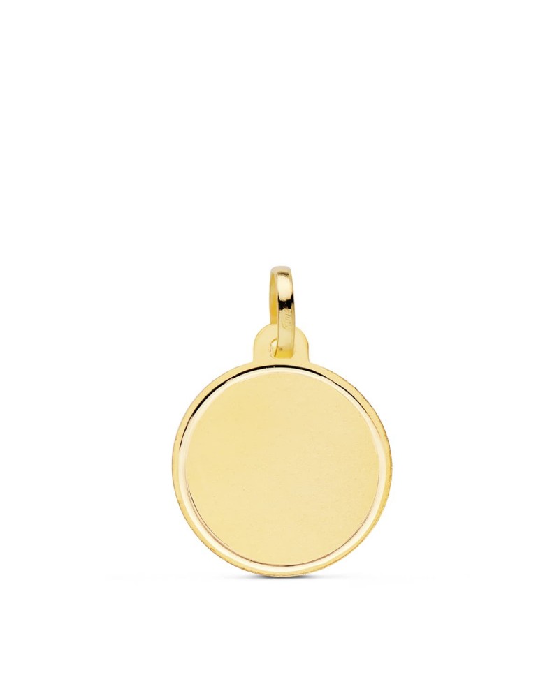 Medalla oro 18k disco liso 16mm grabable