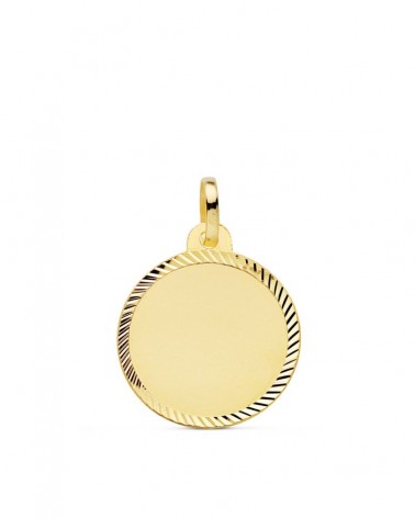 Disco oro 18k amarillo liso mate hélice 18mm