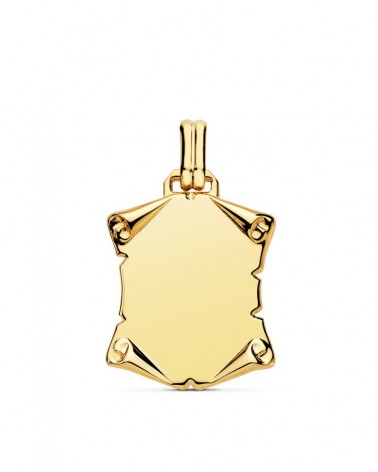 Pergamino oro 18k amarillo liso brillo 22x20mm