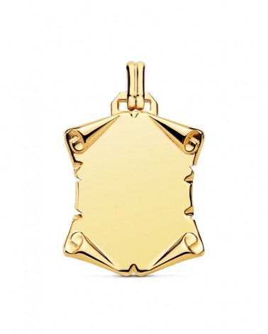 Pergamino oro 18k amarillo grabable 24x22mm