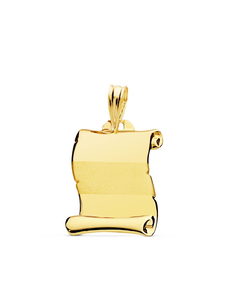 Chapa pergamino oro 18k amarillo 18x14 mm