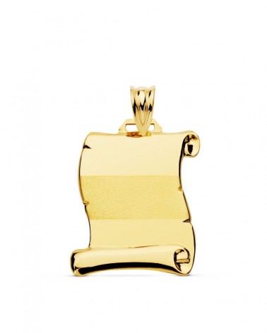 Pergamino oro 18k amarillo brillo mate 22x19mm