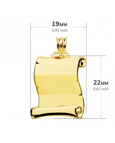 Pergamino oro 18k amarillo brillo mate 22x19mm