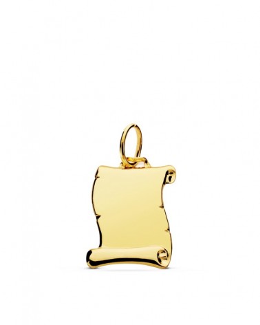 Placa pergamino oro 18k amarillo lisa 14x12mm