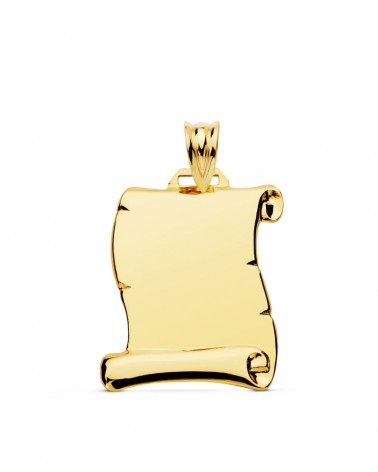 Pergamino oro 18k amarillo liso brillo 22x19mm