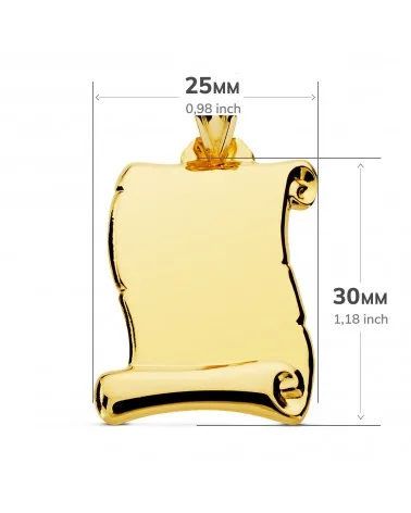 Pergamino oro 18k grabable 30x25mm