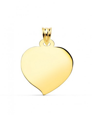 Chapa corazón oro 18k amarillo 26x23mm personalizable