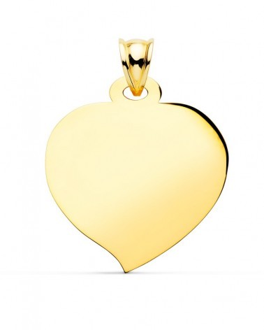 Chapa corazón oro 18k amarillo brillo 28x28mm