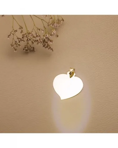 Chapa corazón oro 18k amarillo brillo 28x28mm