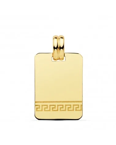 Placa oro 18k greca rectangular 21x14mm
