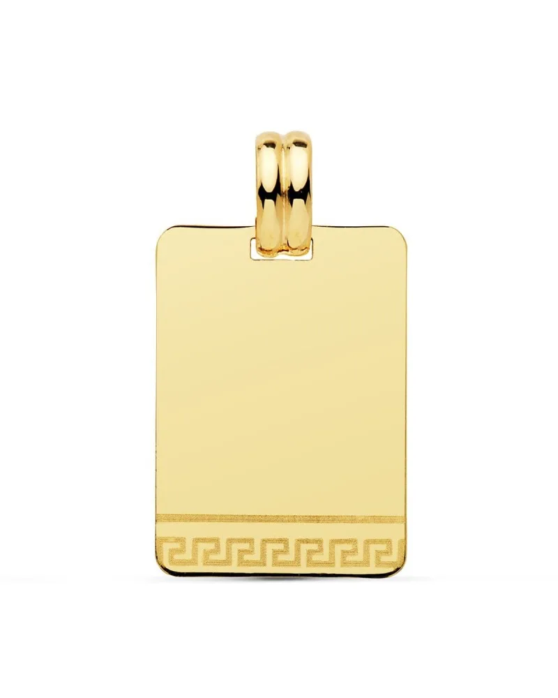 Chapa oro 18k greca rectangular grabable 24x17mm