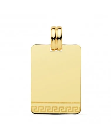 Chapa oro 18k greca rectangular grabable 24x17mm