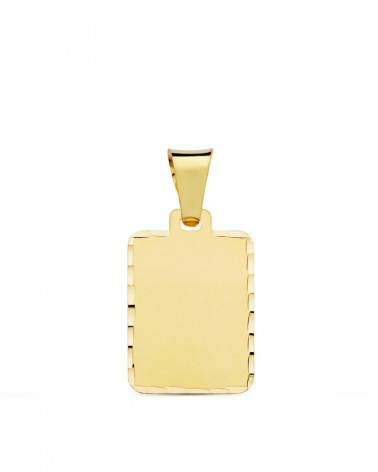 Placa oro 18k amarillo mate tallada 20x15mm