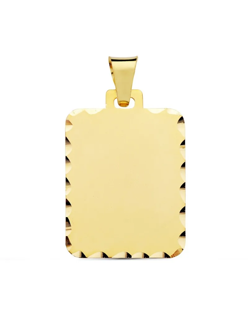 Placa oro 18k amarillo mate tallada 28x20mm