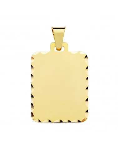 Placa oro 18k amarillo mate tallada 28x20mm