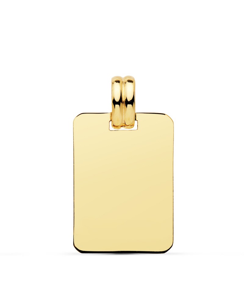 Chapa oro 18k rectangular lisa 20x14mm