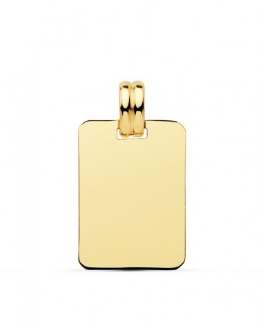 Chapa oro 18k rectangular lisa 20x14mm