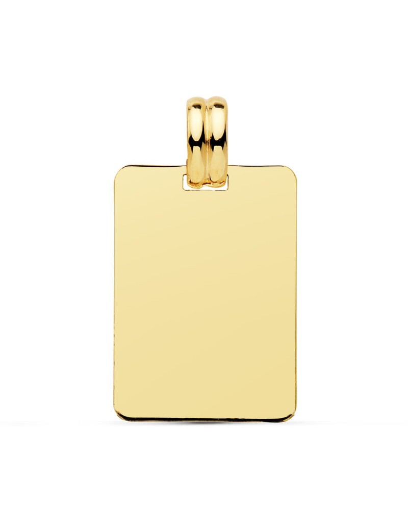 Placa oro 18k amarillo lisa rectangular 24x17mm